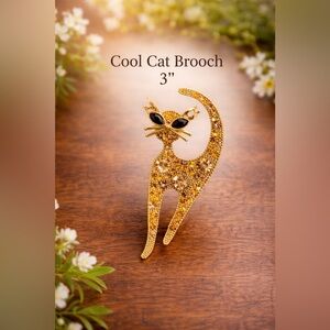 Cool Cat Brooch 3”